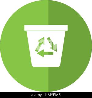 recycle ecology trash can shadow Stock Vector