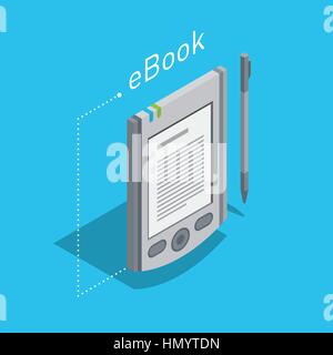 Electronic books icon. Isometric flat vector Stock Vector