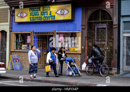 San Francisco, California.  Mission District, 24th Street. Stock Photo