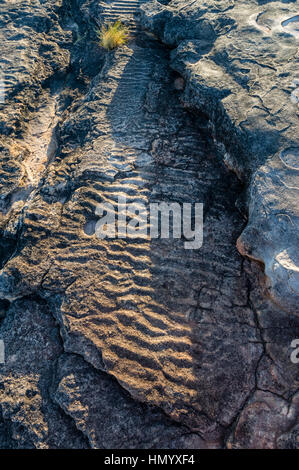 Ripple marks also known as ripple stone in a Kombolgie sandstone rock formation. Stock Photo
