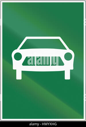 Road sign used in Switzerland - Fast-traffic highway, only motor vehicles allowed. Stock Photo