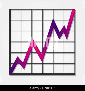 Graph shape with a colored triangles forming a gradient, purple to pink. Stock Vector