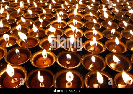 Religious offerings., Bouddanath Stupa in Kathmandu B1276 Stock Photo