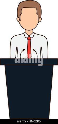 dais man speak icon, vector illustration image Stock Vector