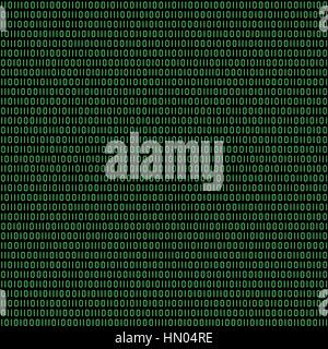 Seamless (you see 4 tiles) binary code retro green and black abstract pattern background Stock Vector