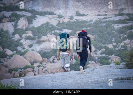 Travel hiking mountain Camping desert Stock Photo