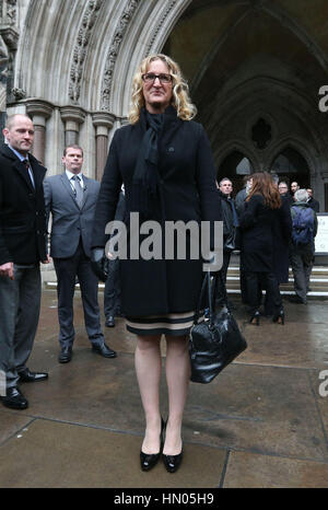 Claire Blackman, the wife of Alexander Blackman, outside the High Court in central London where the Royal Marine Sergeant, serving life after being found guilty of murdering an injured Afghan fighter in Helmand province in 2011, is challenging his conviction. Stock Photo