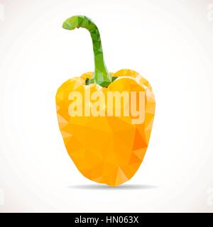 Vector Polygonal Orange Pepper Icon Stock Vector
