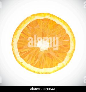 Vector Polygonal Orange Fruit Icon Stock Vector