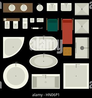 Bathroom furniture set Stock Vector