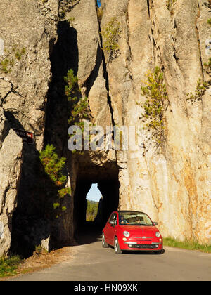 Tunnel, Needles Highway, Custer State Park, Black Hills, South Dakota, USA Stock Photo