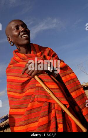 Masai Mara tribe around the Masai Mara National Park. Kenya. East Africa. Stock Photo