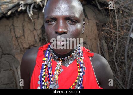 Masai Mara tribe around the Masai Mara National Park. Kenya. East Africa. Stock Photo