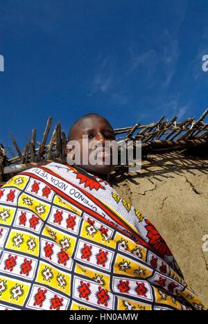 Masai Mara tribe around the Masai Mara National Park. Kenya. East Africa. Stock Photo