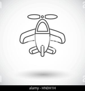 Airplane toy icon. Thin line flat vector related icon for web and mobile applications. It can be used as - logo, pictogram, icon, infographic element. Stock Vector