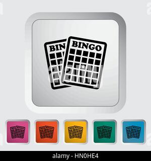 Bingo. Single flat icon on the button. Vector illustration. Stock Vector