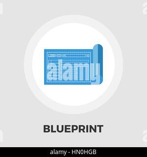 Blueprint icon vector. Flat icon isolated on the white background. Editable EPS file. Vector illustration. Stock Vector