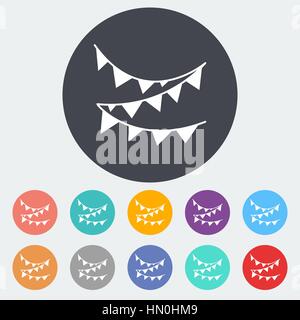Bunting. Single flat icon on the circle. Vector illustration. Stock Vector
