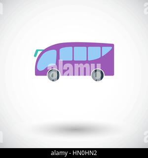 Bus. Single flat icon on white background. Vector illustration. Stock Vector