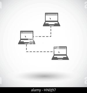 Computer network. Single flat icon on white background. Vector illustration. Stock Vector