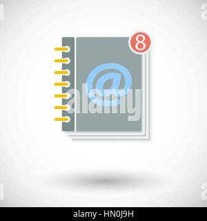 Contact book. Single flat icon on white background. Vector illustration. Stock Vector