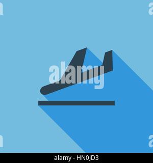 Departure icon. Flat vector related icon with long shadow for web and mobile applications. It can be used as - logo, pictogram, icon, infographic elem Stock Vector