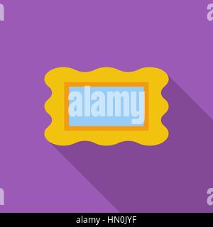 Picture frame icon. Flat vector related icon with long shadow for web and mobile applications. It can be used as - logo, pictogram, icon, infographic  Stock Vector