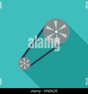 Timing belt icon. Flat vector related icon with long shadow for web and mobile applications. It can be used as - logo, pictogram, icon, infographic el Stock Vector
