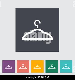 Hanger. Single flat icon on the button. Vector illustration. Stock Vector