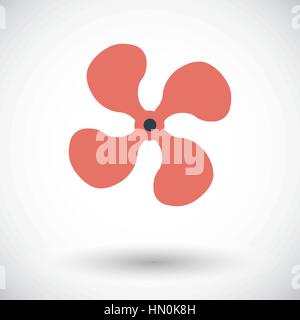 Fan. Single flat icon on white background. Vector illustration. Stock Vector