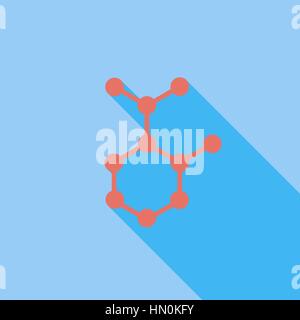 Molecule icon. Flat vector related icon with long shadow for web and mobile applications. It can be used as - logo, pictogram, icon, infographic eleme Stock Vector
