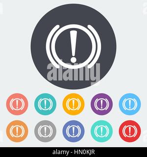 Notification of problems with the brake system. Single flat icon on the circle. Vector illustration. Stock Vector