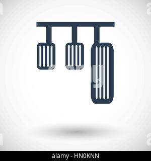Pedal car. Single flat icon on white background. Vector illustration. Stock Vector