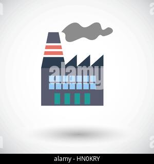 Factory. Single flat icon on white background. Vector illustration. Stock Vector