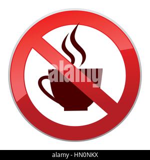 Drinks are not allowed. No coffee cup icon. Hot drinks symbol. Take away or take-out tea beverage sign. Stock Vector