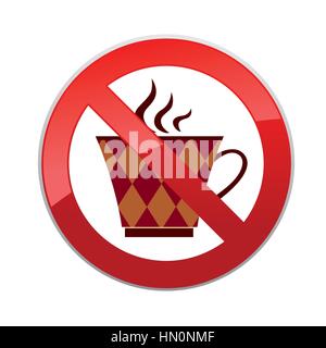 Drinks are not allowed. No coffee cup icon. Hot drinks symbol. Take away or take-out tea beverage sign. Stock Vector