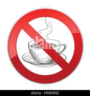 Drinks are not allowed. No coffee cup icon. Hot drinks symbol. Take away or take-out tea beverage sign. Stock Vector