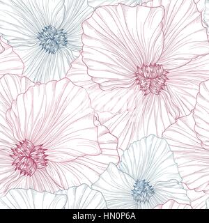 Floral seamless pattern. Flower background. Floral seamless texture with flowers. Flourish tiled wallpaper Stock Vector