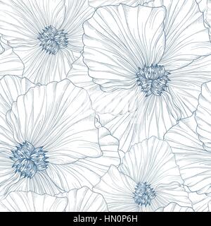 Floral seamless pattern. Flower background. Floral seamless texture with flowers. Flourish tiled wallpaper Stock Vector