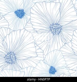 Floral seamless pattern. Flower background. Floral seamless texture with flowers. Flourish tiled wallpaper Stock Vector
