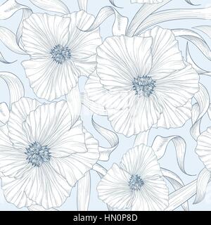 Floral seamless pattern. Flower background. Floral seamless texture with flowers. Flourish tiled wallpaper Stock Vector