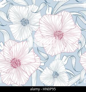 Floral seamless pattern. Flower background. Floral seamless texture with flowers. Flourish tiled wallpaper Stock Vector