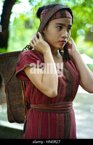 laos teen traditional khmu country side dress wearing name saksena anna alamy