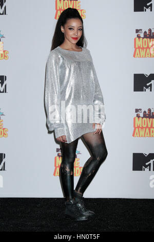 Tinashe in the press room at the MTV Movie Awards on April 12, 2015 in Los Angeles, California. Photo by Francis Specker Stock Photo