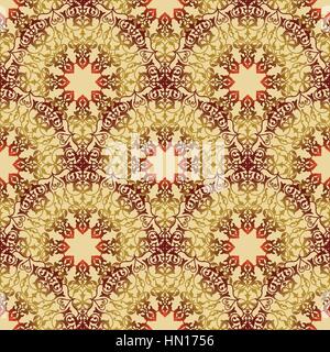 Abstract flourish seamless pattern Floral golden mandala holiday ornament. Stylish abstract ornamental lace background Stock Vector