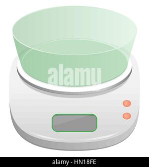 Electronic kitchen scale isolated on white Stock Vector