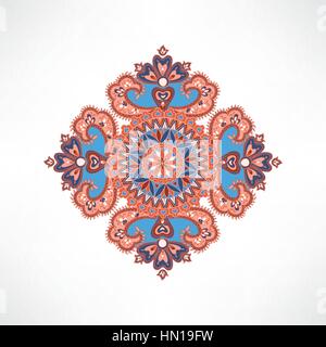 Floral pattern. Arabic ornament with fantastic flowers and leaves. Flourish tiled oriental ethnic background.  Wonderland motives of the paintings of  Stock Vector