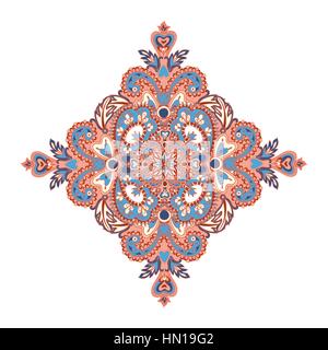 Floral pattern. Arabic ornament with fantastic flowers and leaves. Flourish tiled oriental ethnic background.  Wonderland motives of the paintings of  Stock Vector