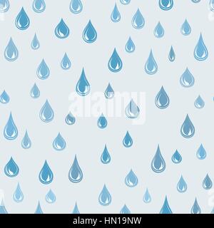 Raindrop background. Rainstorm Seamless Pattern. Rainy weather ornament. Water drops tiled wallpaper Stock Vector