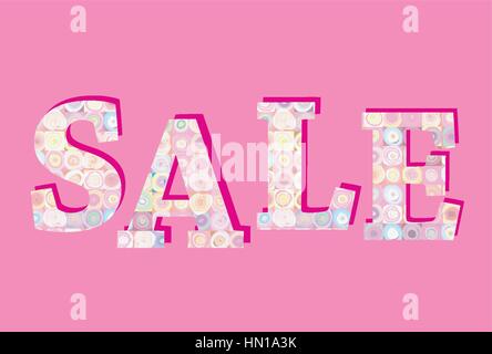 Sale banner. Big summer sale skicker over pink background Stock Vector
